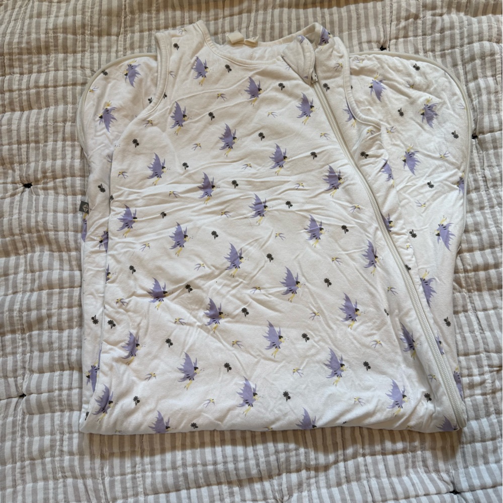 Kyte BABY White and Purple Floral Blanket